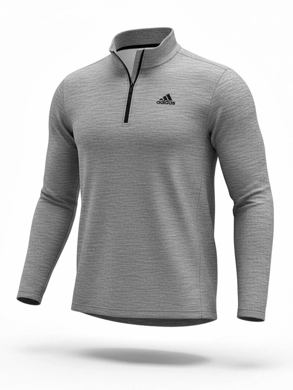 adidas Space-Dyed Quarter-Zip Pullover Men's Gray XL